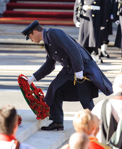 Remembrance Sunday: The Duke of Cambridge lays a wreath 