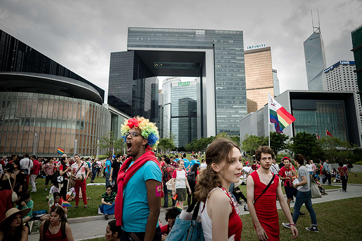 Weekend in pictures: Hong Kong, China: A participant yawns during the gay pride parade 