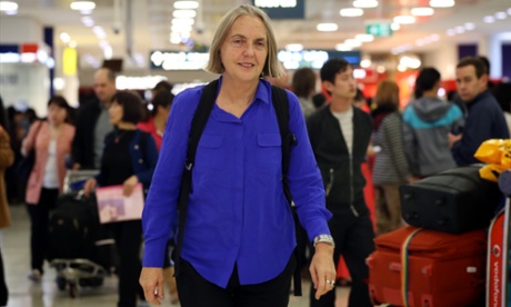 Australian Greens Senator Lee Rhiannon returns to Australia after being detained by Sri Lankan immigration officials.