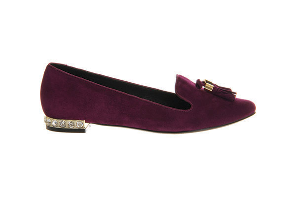 ballet flats & slippers: Best ballerina flats and slippers - burgundy slipper with jewelled heel