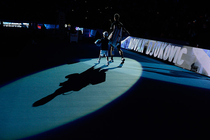 atp world final: Novak Djokovic walks on court