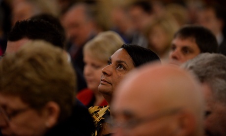 Senator-elect Nova Peris attends the ecumenical service at St. Christopher's Cathedral in Canberra.