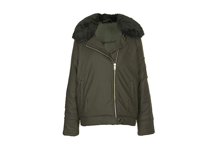 Puffer jackets : Padded jackets - padded bottle green bomber by Topshop
