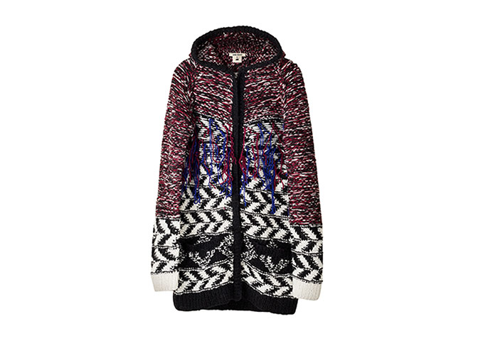 Isabel Marant for H&M: Isabel Marant for H&M - threadbare maroon white black blue long cardigan