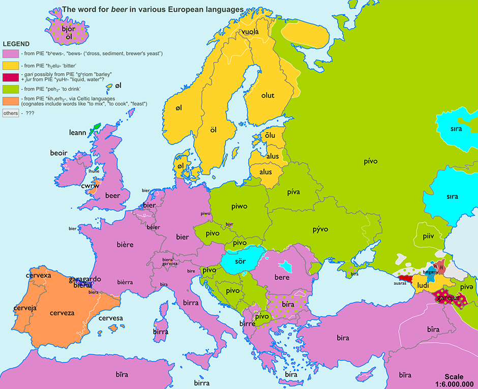 Etymology for the word snake in Europe [OC] : r/MapPorn