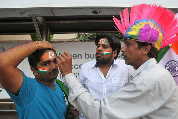 Tendulkar retirement : Face painting