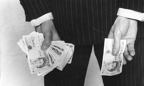 Businessman holidng money