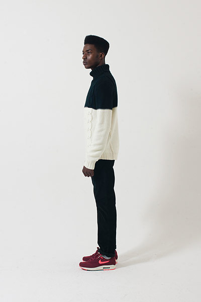 All Ages: black white long sleeved knitted jumper