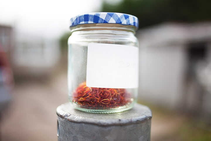 Saffron: a jar of English saffron