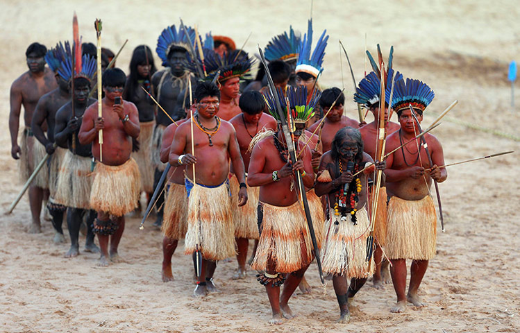 Indigenous Games: Members of Brazilian indigenous ethnic group Mamainde 