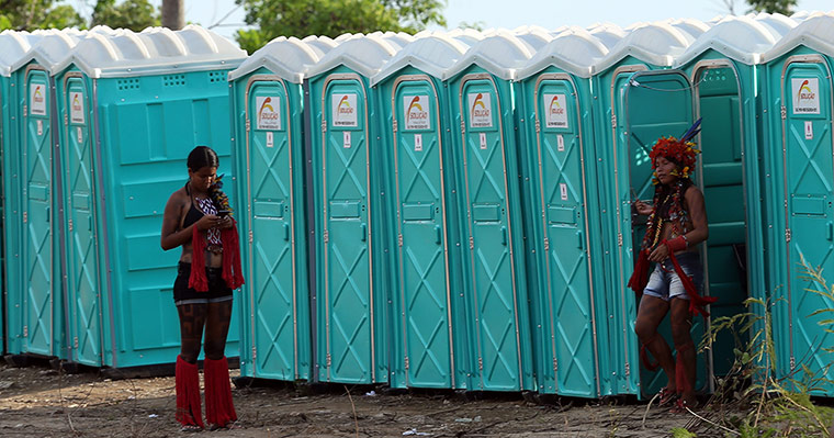 Indigenous Games: Members of Brazilian indigenous ethnic group Javae-Itya 