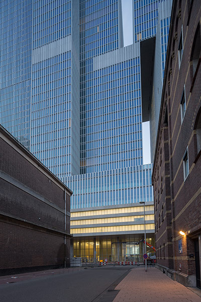 De Rotterdam Building: Street level view of De Rotterdam