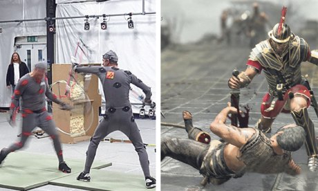 Actors at The Imaginarium perform a scene for video game Ryse: Son of Rome.