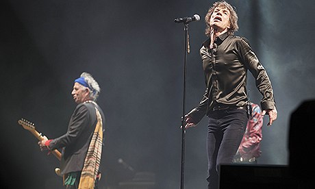 Glastonbury Festival 2013. Mick Jagger of the Rolling Stones play the Pyramid stage