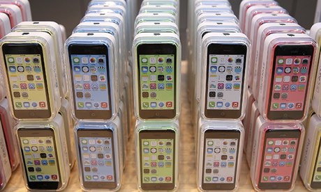 Apple iPhones on display