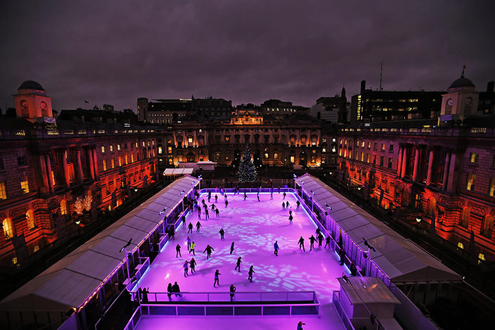 20 Photos: A view of the newly-opened ice rink at Somerset House, London