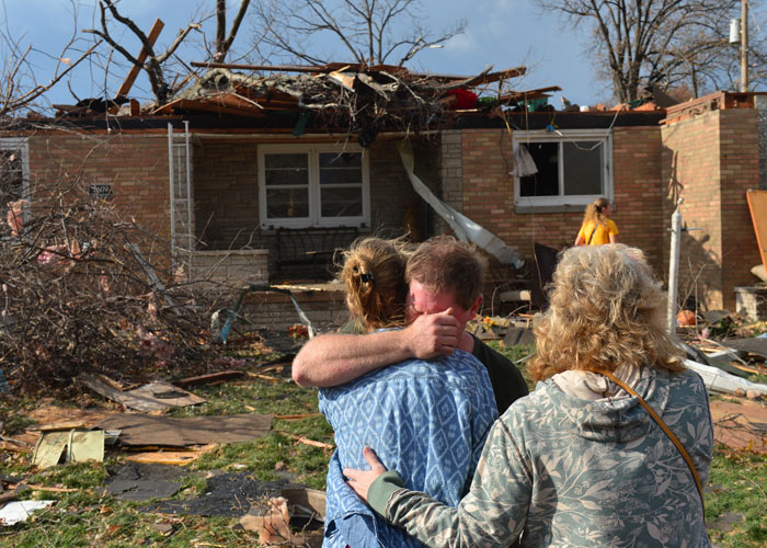 Ray Baughman embraces family