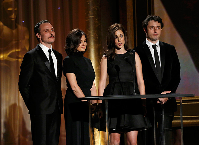 Governors Awards : Actors Milos Timotijevic (L-R), Vanessa Glodjo, Zana Marjanovic and Nikola 