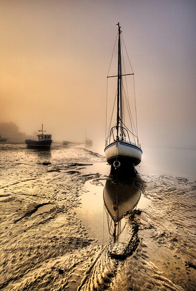 Share Your Sun: Sailboat on Alnmouth Estuary