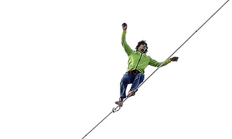High wire stunt