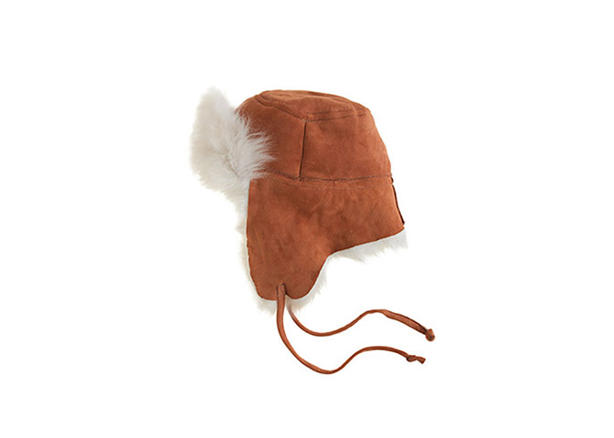 Winter hats: Winter hats - tan shearling trapper hat w white faux fur by j crew