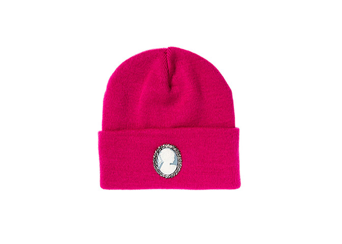 Winter hats: Winter hats - fuschia pink beanie w/ antique brooch detail by sliver spoon