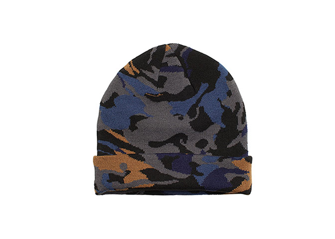 Winter hats: Winter hats - blue, grey and brown camouflage beanie by monki