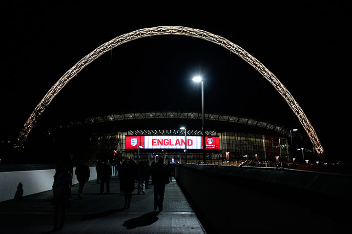 England v Germany: Spectators make their way up Wembley Way
