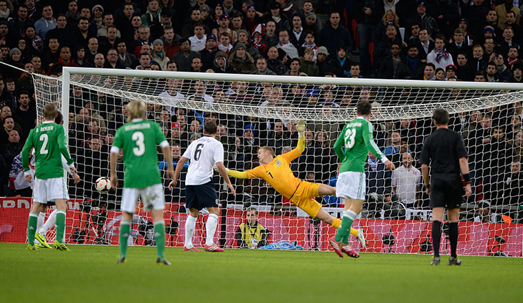 England v Germany: Joe Hart concedes a goal
