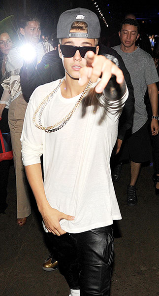 A to Z: Justin Bieber points at the paparazzi