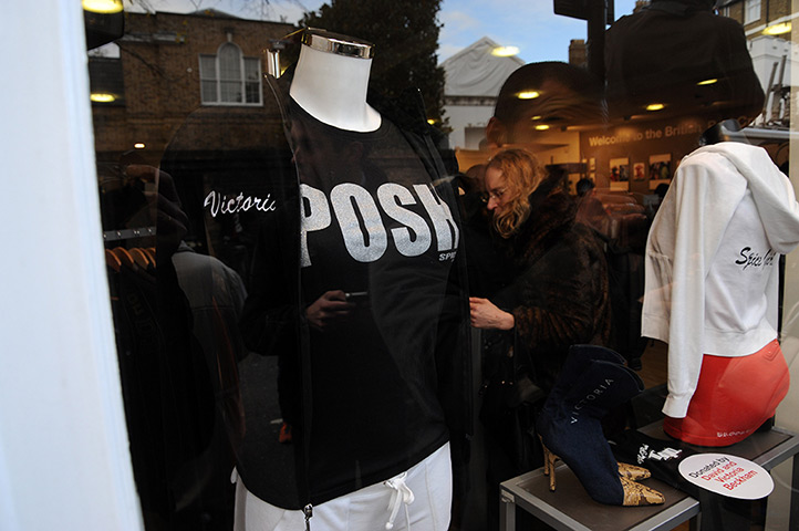 Beckhams' clothes sale: Items on display in the window