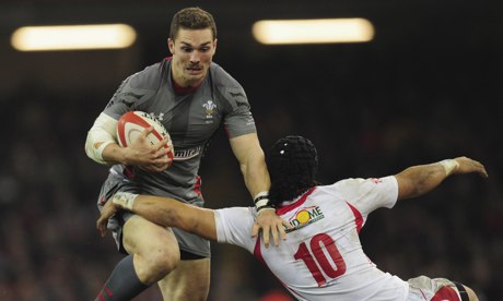 George North in action for Wales against Tonga