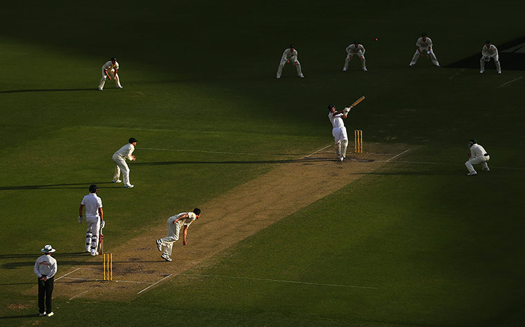 Ashes day three: Jonathan Trott hook shot