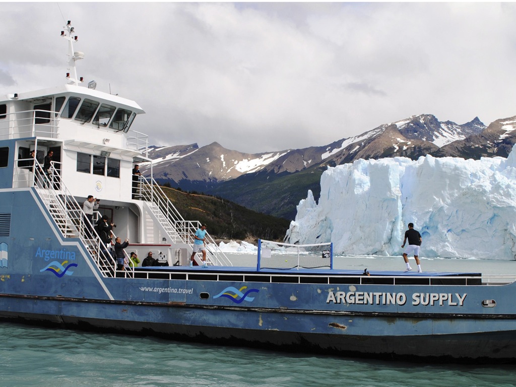 Djokovic and Nadal play an exhibition tennis match