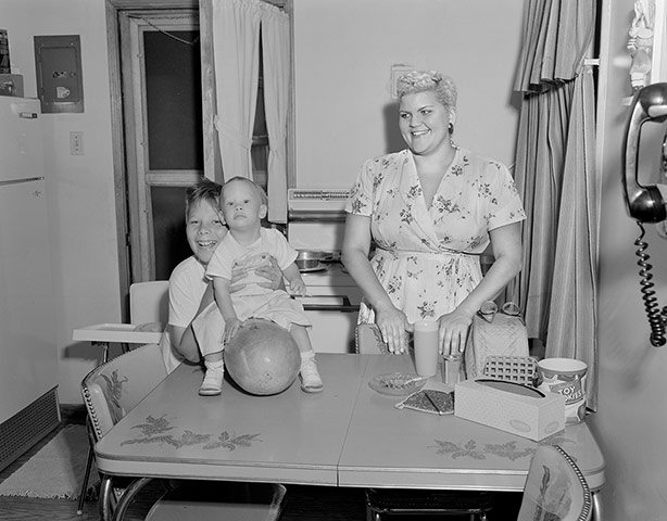 Big Picture - Revising : black and white image of family in kitchen