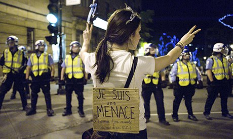 Students protest tuition fee in Montreal