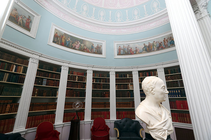 The restored library with bust