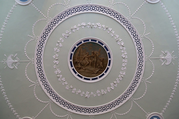 Kenwood House: The decorated ceiling in the Entrance Hall