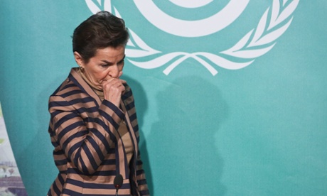 Christiana Figueres at a press conference after the UN Climate Change Conference in Warsaw, Poland, 23 November 2013. 