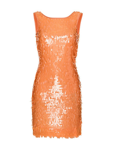 party dresses: party dresses - oversized sequin orange dress by aftershock london