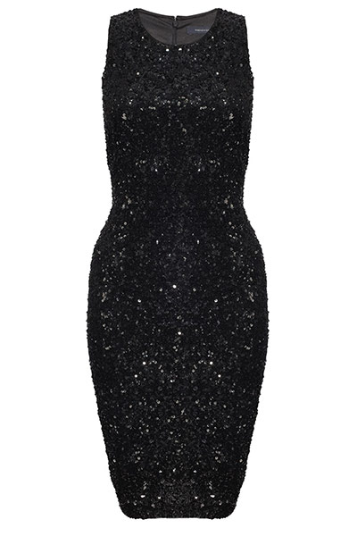 party dresses: party dresses - black sequin shift by french connection