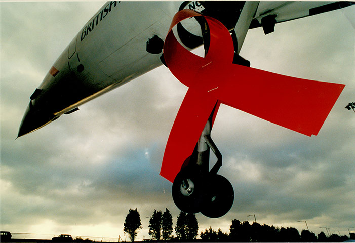 Red Ribbon on Concorde at Heathrow  27 November 1996