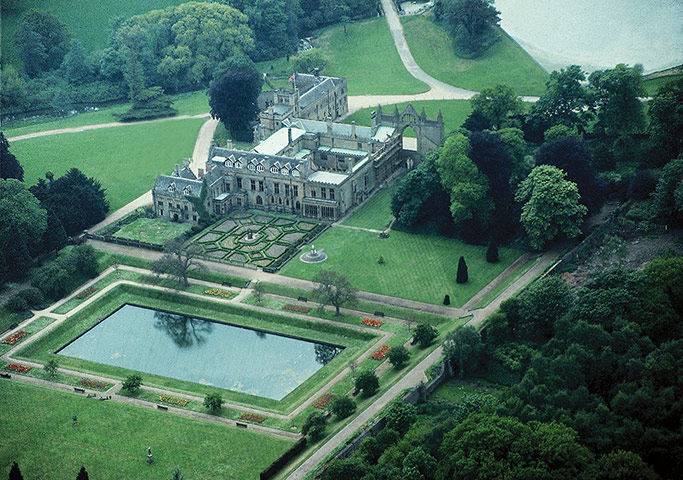 Byron: Aerial view of Newstead Abbey