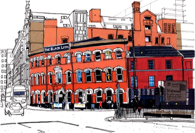 Share your art: buildings: The Black Lion, SalfordT