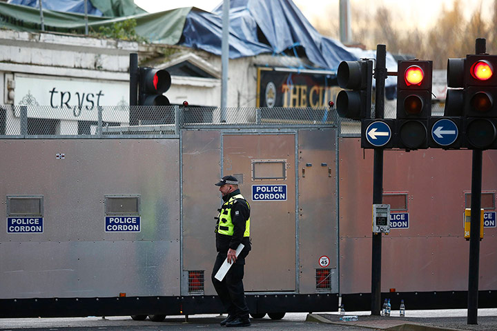 Clutha crash: An officer walks past a police cordon