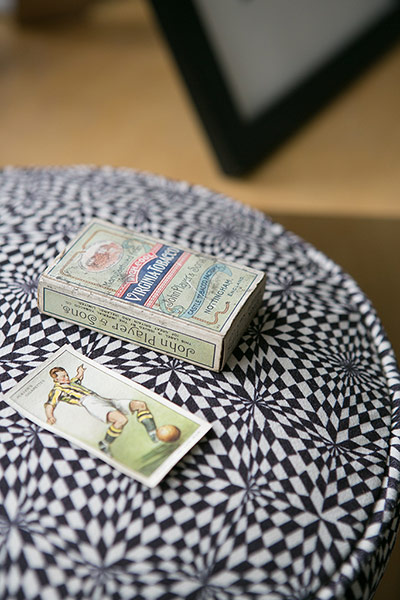 Homes - Homes for Heroes: detail of cushion with vintage cards