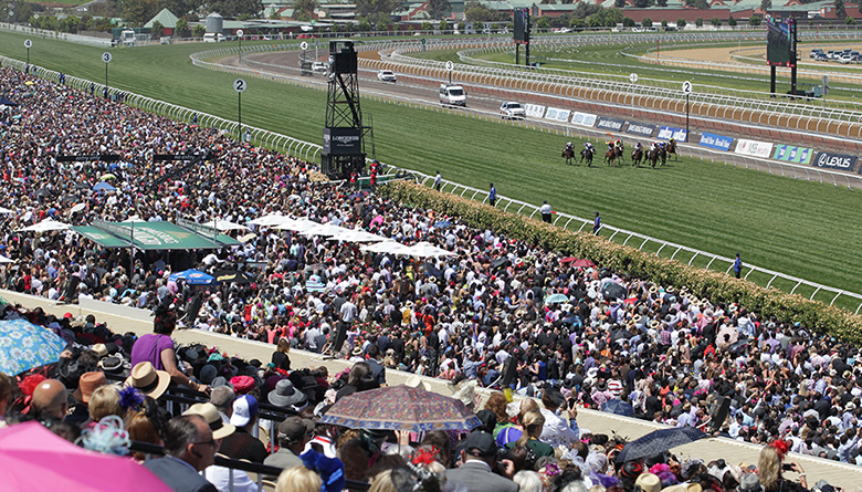 Melbourne Cup: Crowds build up during race 6 