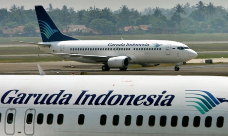 Garuda Airlines planes at the Soekarno Hata International airport in Jakarta.