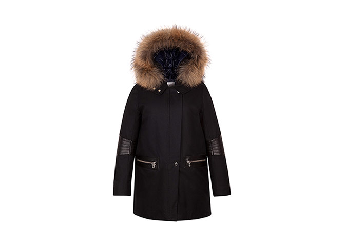 Winter parkas: Winter parkas - black luxe parka with oversized faux fur collar by sandro