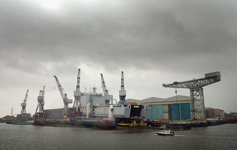 BAE job losses: RFA Mounts Bay at Govan shipyard